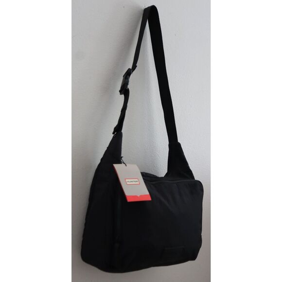 Hunter Unisex Large Black Nylon Commute Shoulder Bag w/Adjustable Webbing Strap - Picture 13 of 16